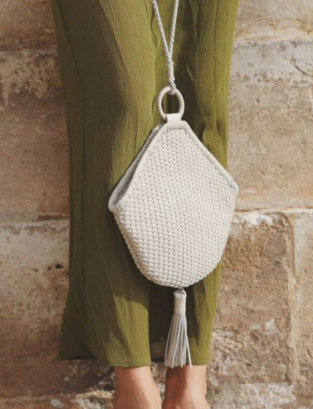 person carrying Bembien Esme Bag in Cream