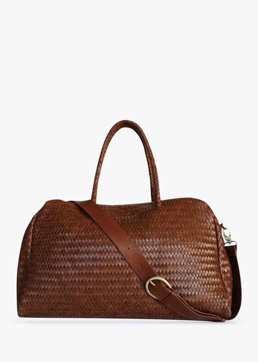 Bembien Le Bowler Bag in Sienna Brown woven leather