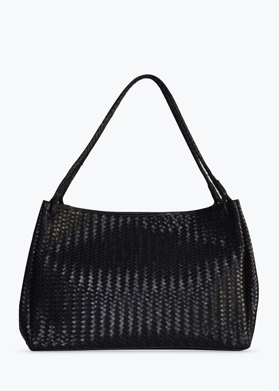 Bembien Lux Tote in Black woven leather