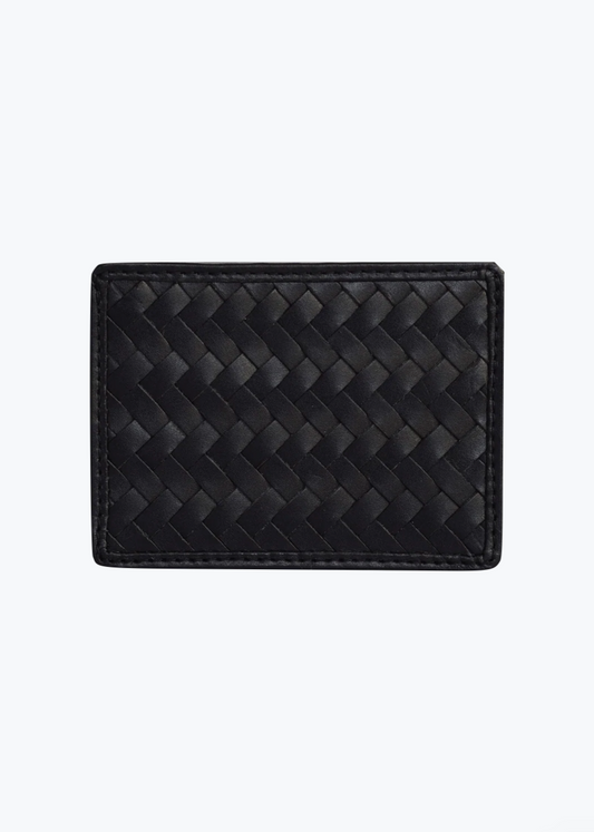 Bembien Nico Card Case in Black woven leather