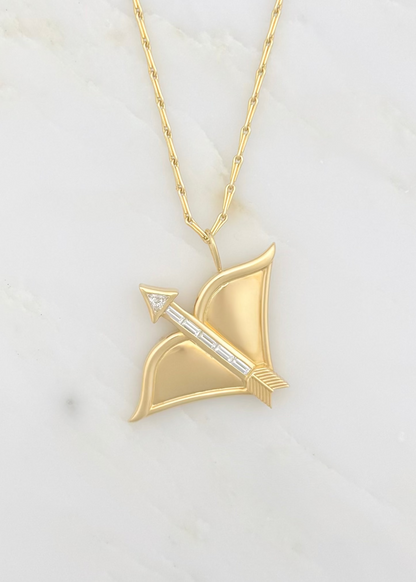 Brent Neale fine jewelry 18k yellow gold diamond Large Sagittarius Zodiac Pendant Necklace