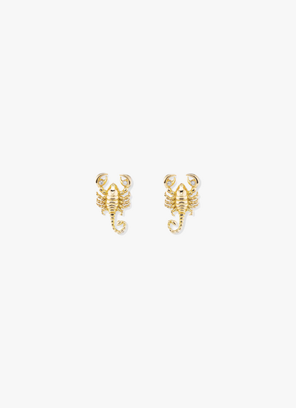 Brent Neale fine jewelry 18k yellow gold diamond Zodiac Scorpio Studs