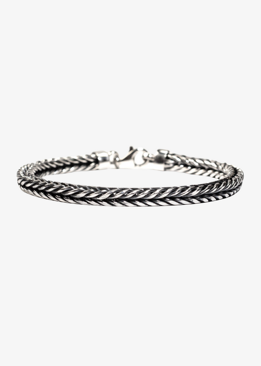 Buck palmer mens sterling silver Snake Skin Chain Bracelet