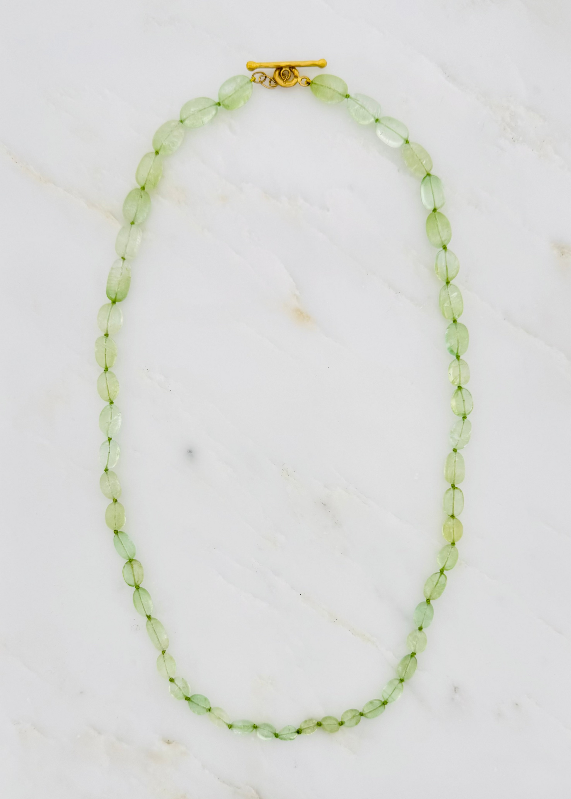 CATHY WATERMAN FIND JEWELRY 22K YELLOW GOLD Green Tourmaline Beaded Necklace