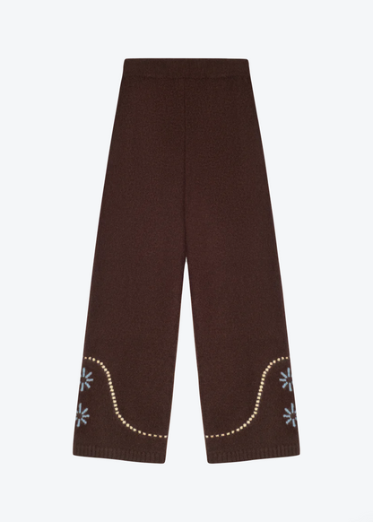 Calle del Mar Western Cashmere Pants in Chocolate