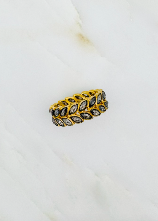 Cathy Waterman fine jewelry 22k yellow gold Laurel Band with Tanzanite