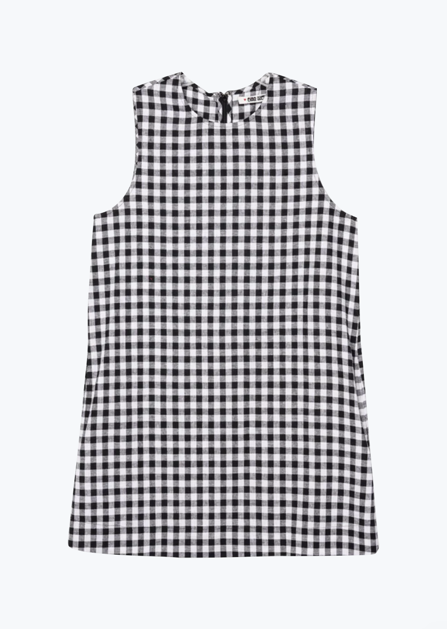 Ciao Lucia Indus Gingham Dress Black and White