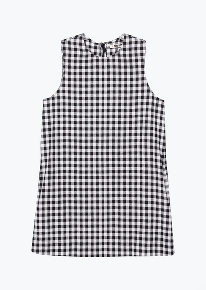 Ciao Lucia Indus Gingham Dress Black and White
