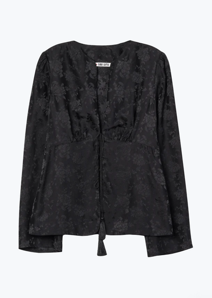 Ciao Lucia Jorgina Jacquard Silk Top Black