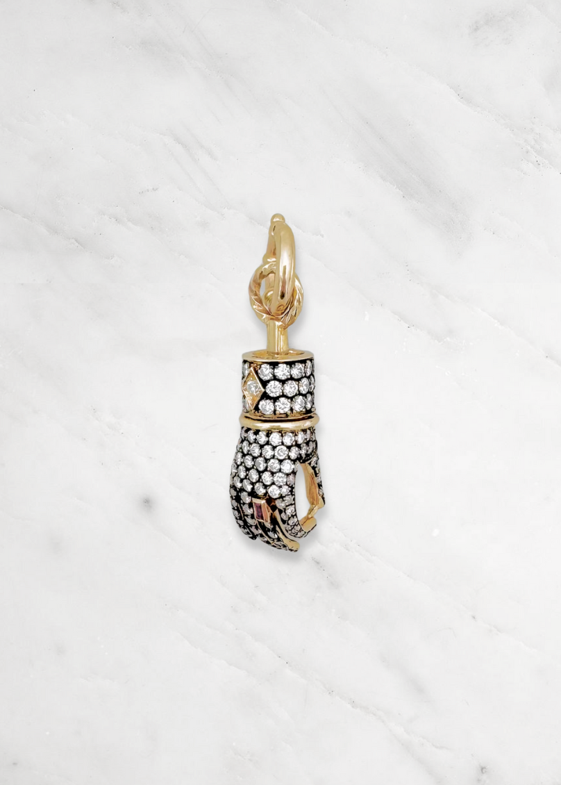 Circa 1700 fine jewelry 18 yellow gold Medium Diamond Loving Hand Mechanical Clasp Pendant