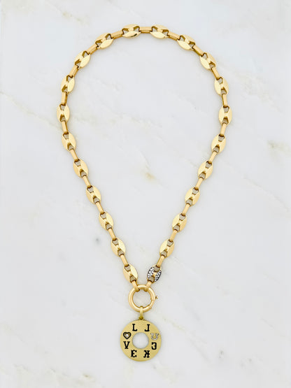 Circa 1700 fine jewelry 18k yellow gold Love & Luck Talisman Pendant
