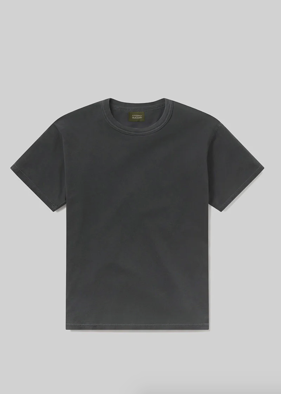 Citizens of Humanity Mens Cotton Box Tee in Charred Cedar