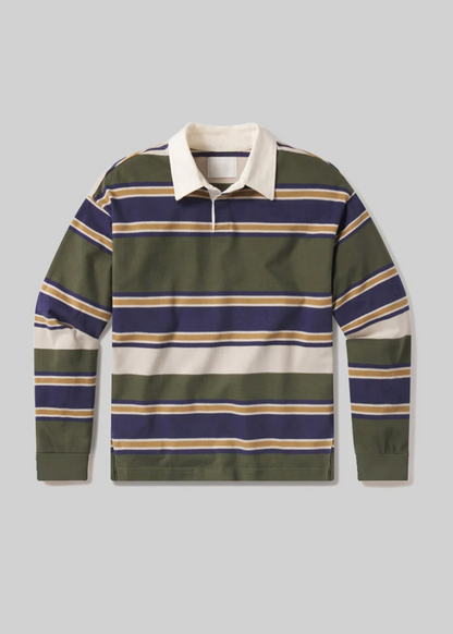 Citizens of Humanity Mens Rugby Shirt in Green Stripe