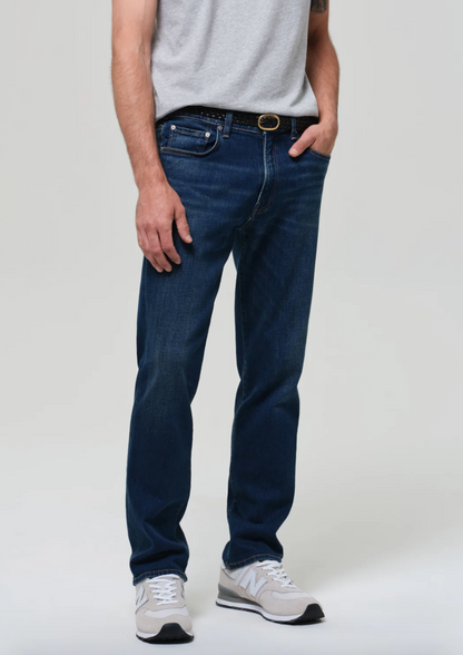 Person wearing Citizens of Humanity mens Elijah Straight Cashmere Denim in Condor