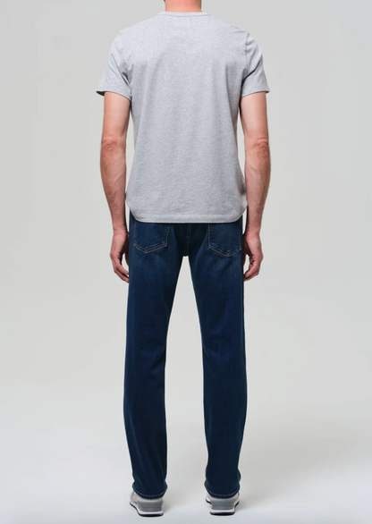 Person wearing Citizens of Humanity mens Elijah Straight Cashmere Denim in Condor