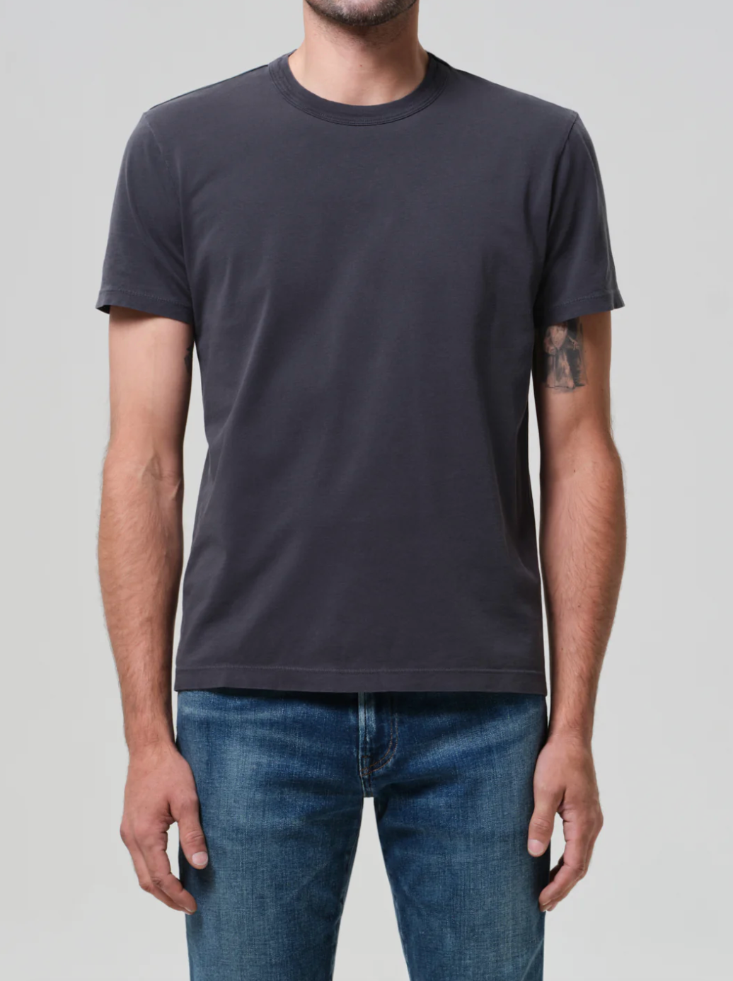 Person wearing Citizens of Humanity mens Everyday Tee in Volcanic