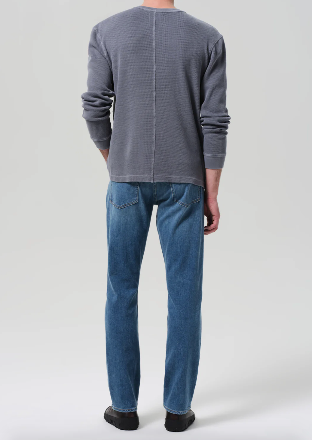 Person wearing Citizens of Humanity mens Gage Slim Straight Cashmere Denim in Anders