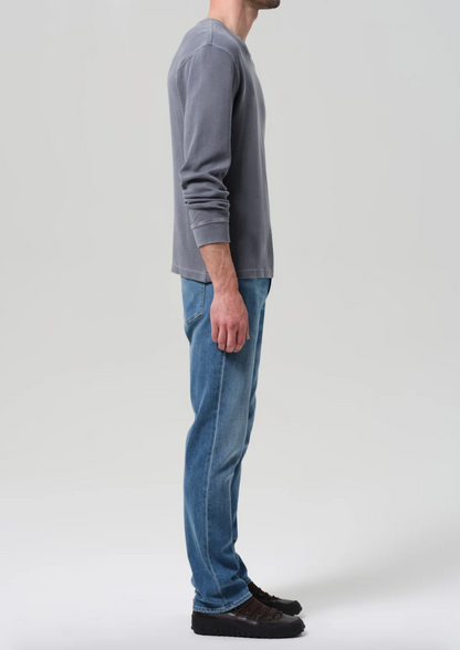 Person wearing Citizens of Humanity mens Gage Slim Straight Cashmere Denim in Anders