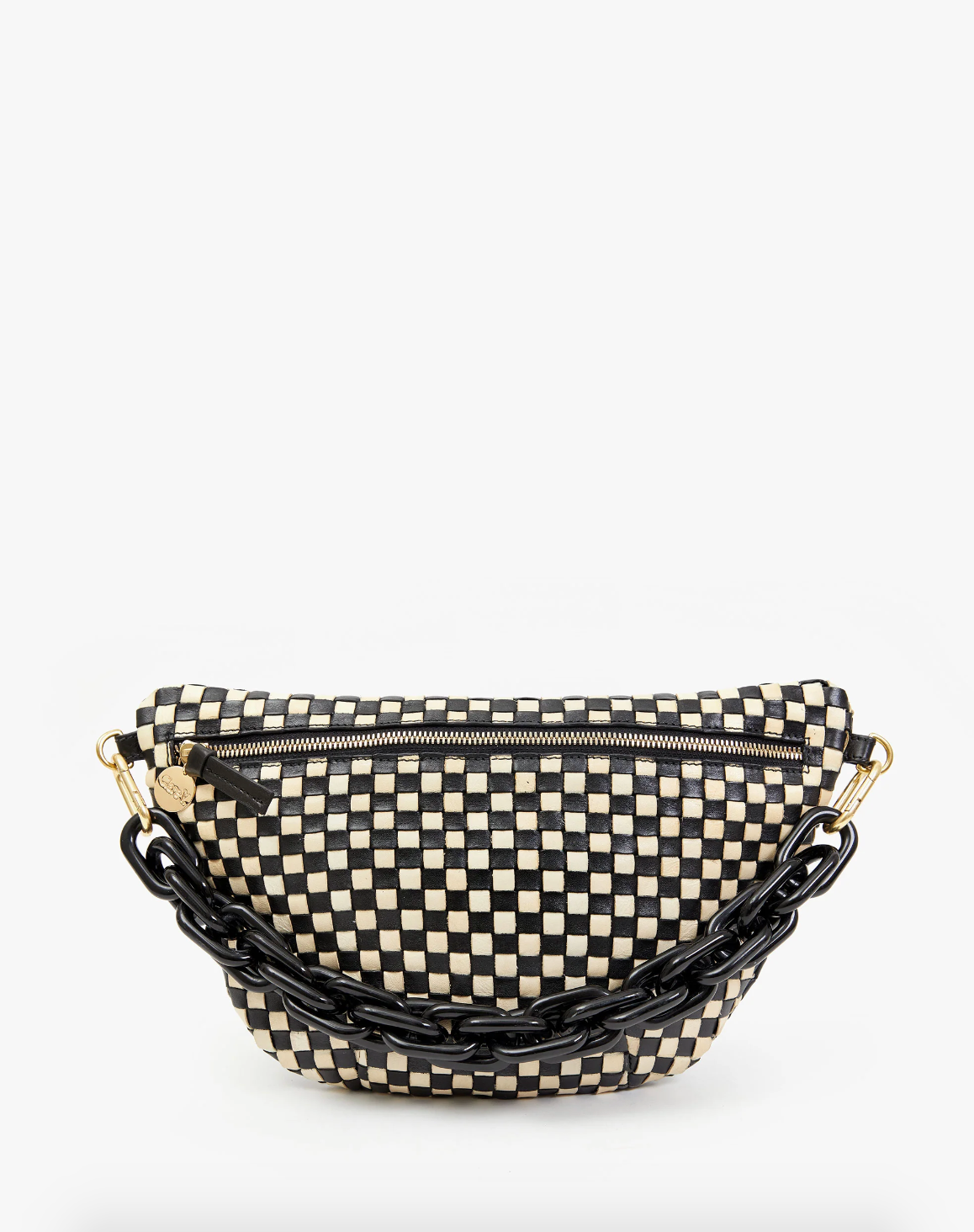 Clare V Convertible Shortie Strap in Black Resin on Woven Bag