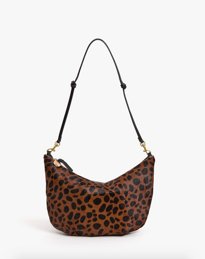Clare V Lune Bag in Tan Leopard Calf Hair