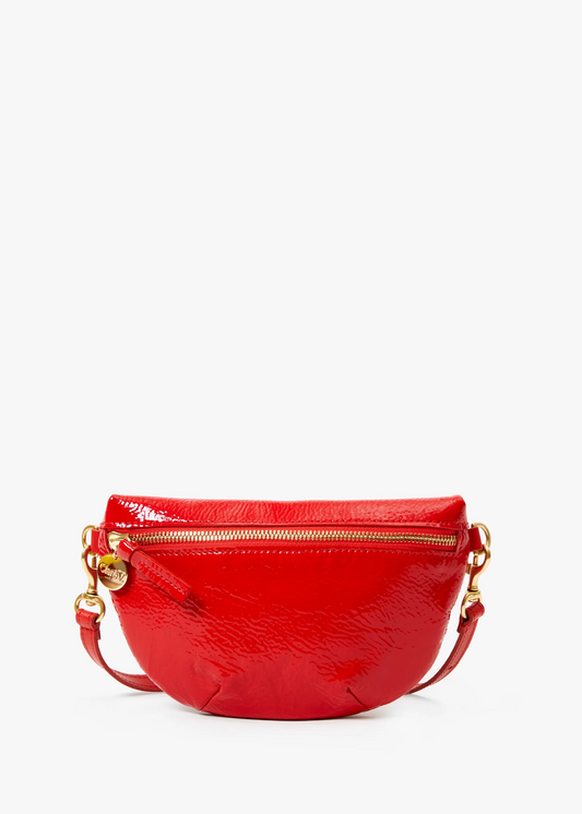 Clare V Petite Fanny in Super Red Patent Leather crossbody bag