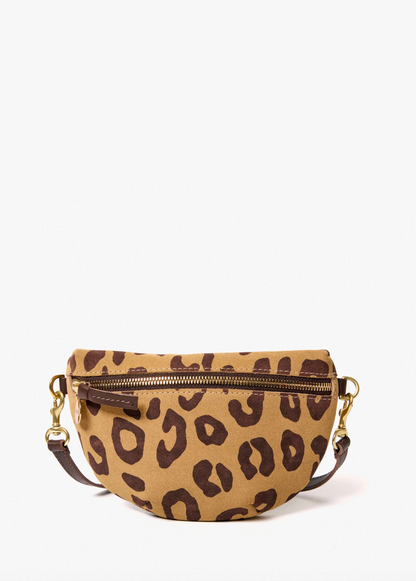 Clare V Petite Fanny in lark pablo cat suede crossbody bag