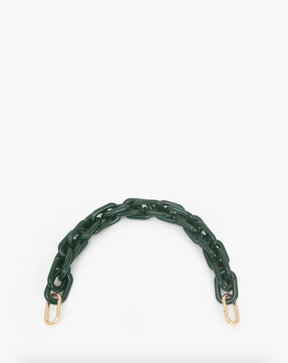 Clare V Shortie Bag Strap in Fern Green Resin