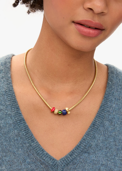 Person wearing Clare V womens Bien Bead Necklace