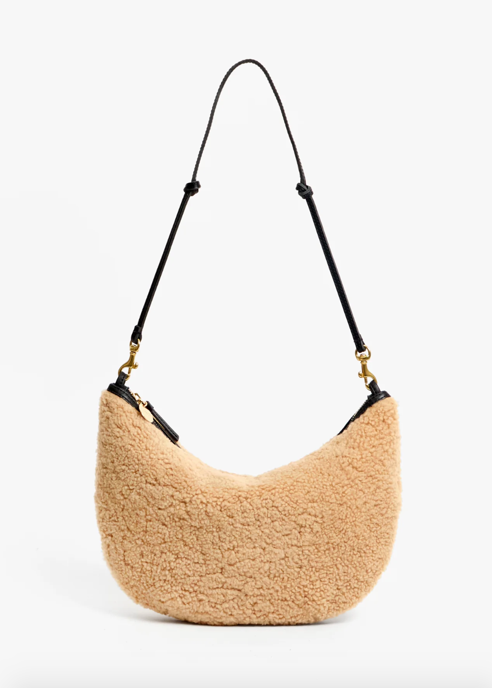 Clare V womens Lune Bag in Shearling Leather