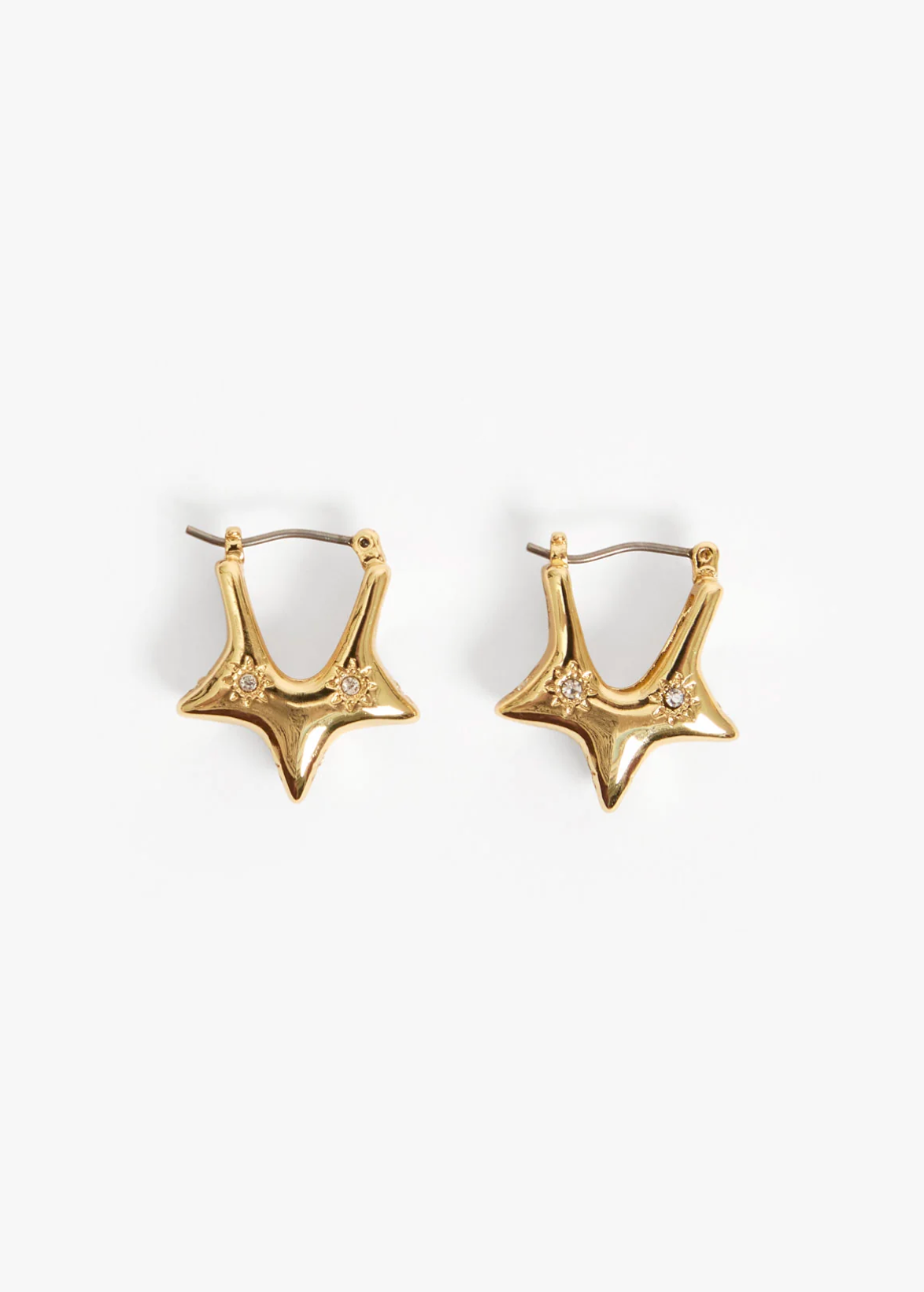 Clare V womens gold plated Étoile Hoops earrings
