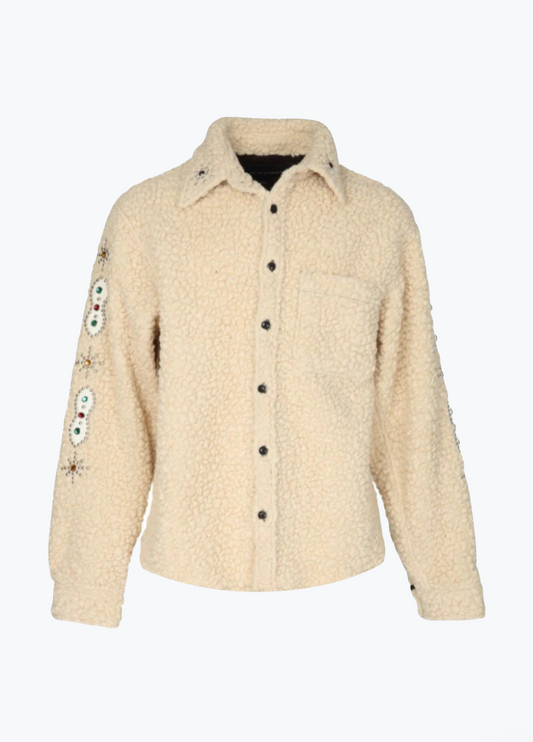 Cout de la liberte Tommy Embellished Wool Oversized Shirt