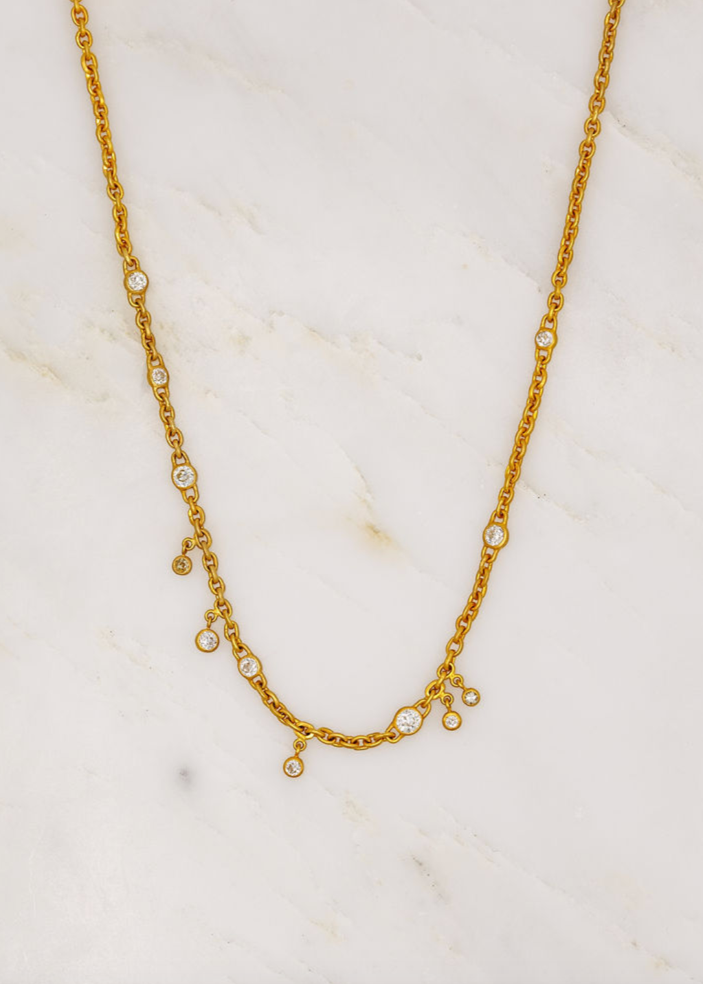 Darius fine jewelry 18k gold Diamond Drop Fairy Chain