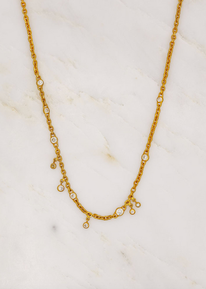 Darius fine jewelry 18k gold Diamond Drop Fairy Chain