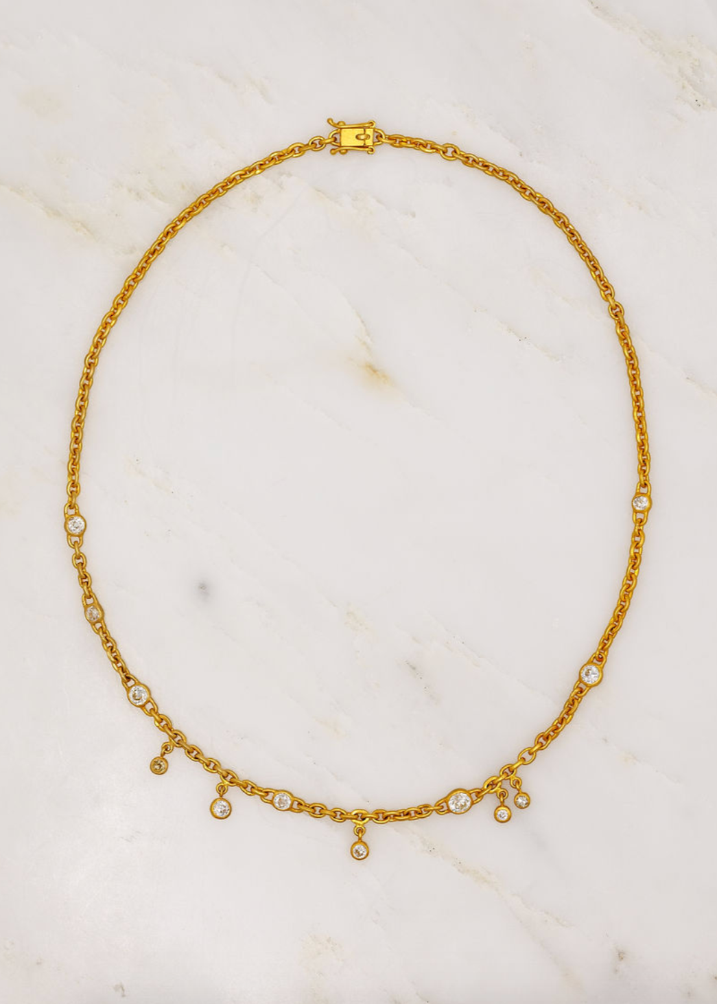 Darius fine jewelry 18k gold Diamond Drop Fairy Chain