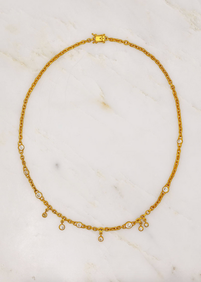 Darius fine jewelry 18k gold Diamond Drop Fairy Chain