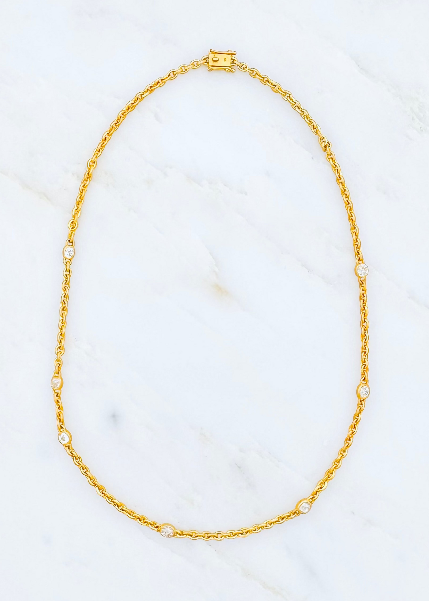 Darius fine jewelry 18k yellow gold 17” Diamond Fairy Chain