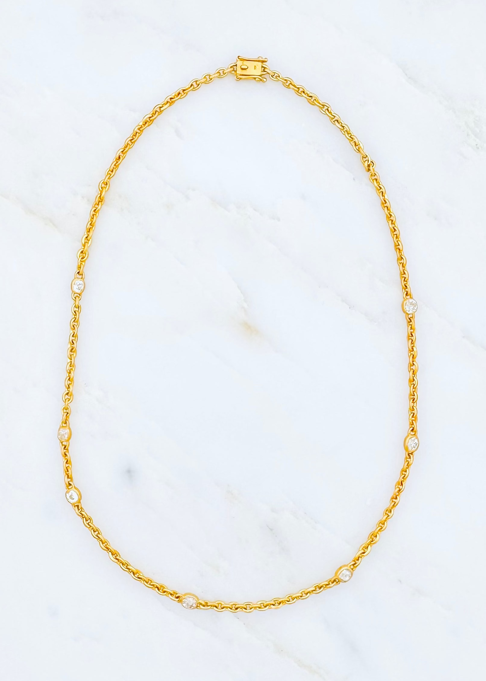 Darius fine jewelry 18k yellow gold 17” Diamond Fairy Chain