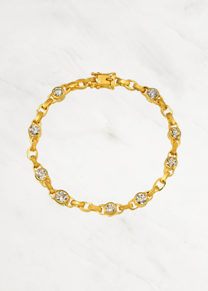 Darius fine jewelry 18k yellow gold Champagne Diamond Signature Chain Bracelet