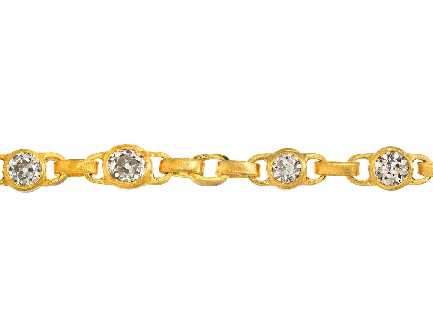 Darius fine jewelry 18k yellow gold Champagne Diamond Signature Chain Bracelet