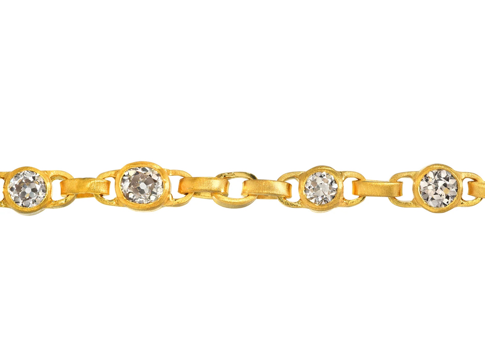 Darius fine jewelry 18k yellow gold Champagne Diamond Signature Chain Bracelet