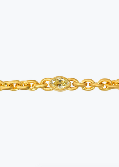 Darius fine jewelry 18k yellow gold Marquise Fancy Yellow Diamond Oversized Signature Chain Bracelet