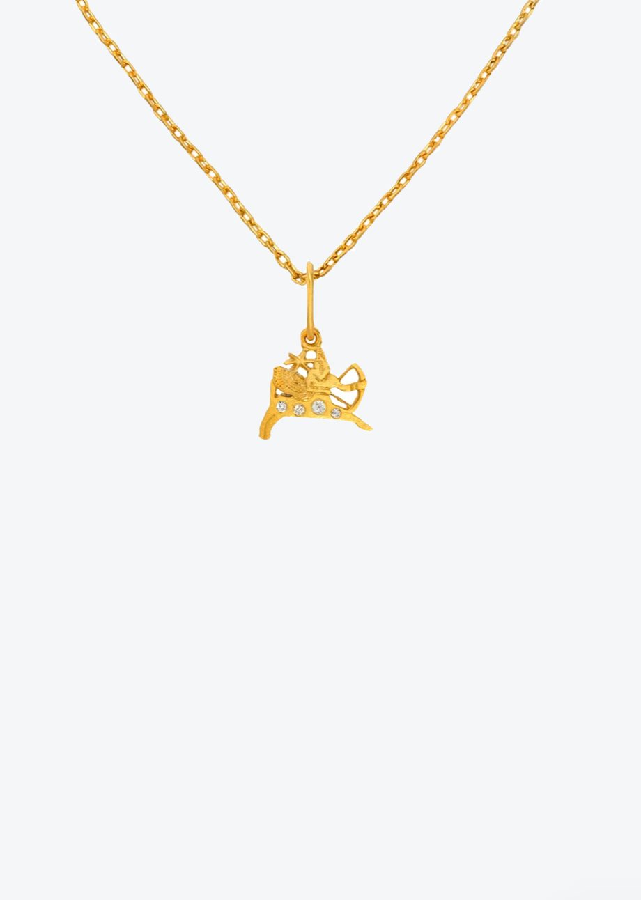 Darius fine jewelry 18k yellow gold Mini Dendera Zodiac Diamond Sagittarius Charm