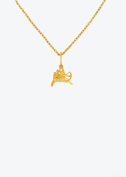 Darius fine jewelry 18k yellow gold Mini Dendera Zodiac Diamond Sagittarius Charm
