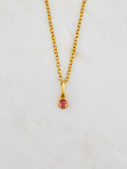 Darius fine jewelry 18k yellow gold Oval Padparadscha Sapphire Pendant