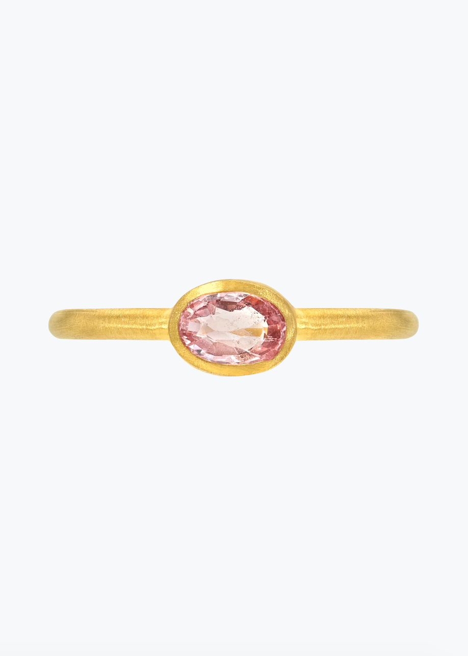 Darius fine jewelry 18k yellow gold Padparascha Sapphire Gem Fairy Band