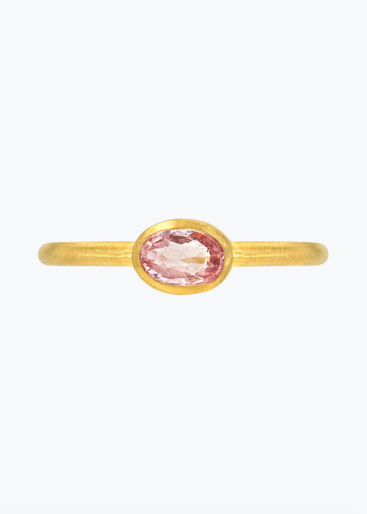 Darius fine jewelry 18k yellow gold Padparascha Sapphire Gem Fairy Band
