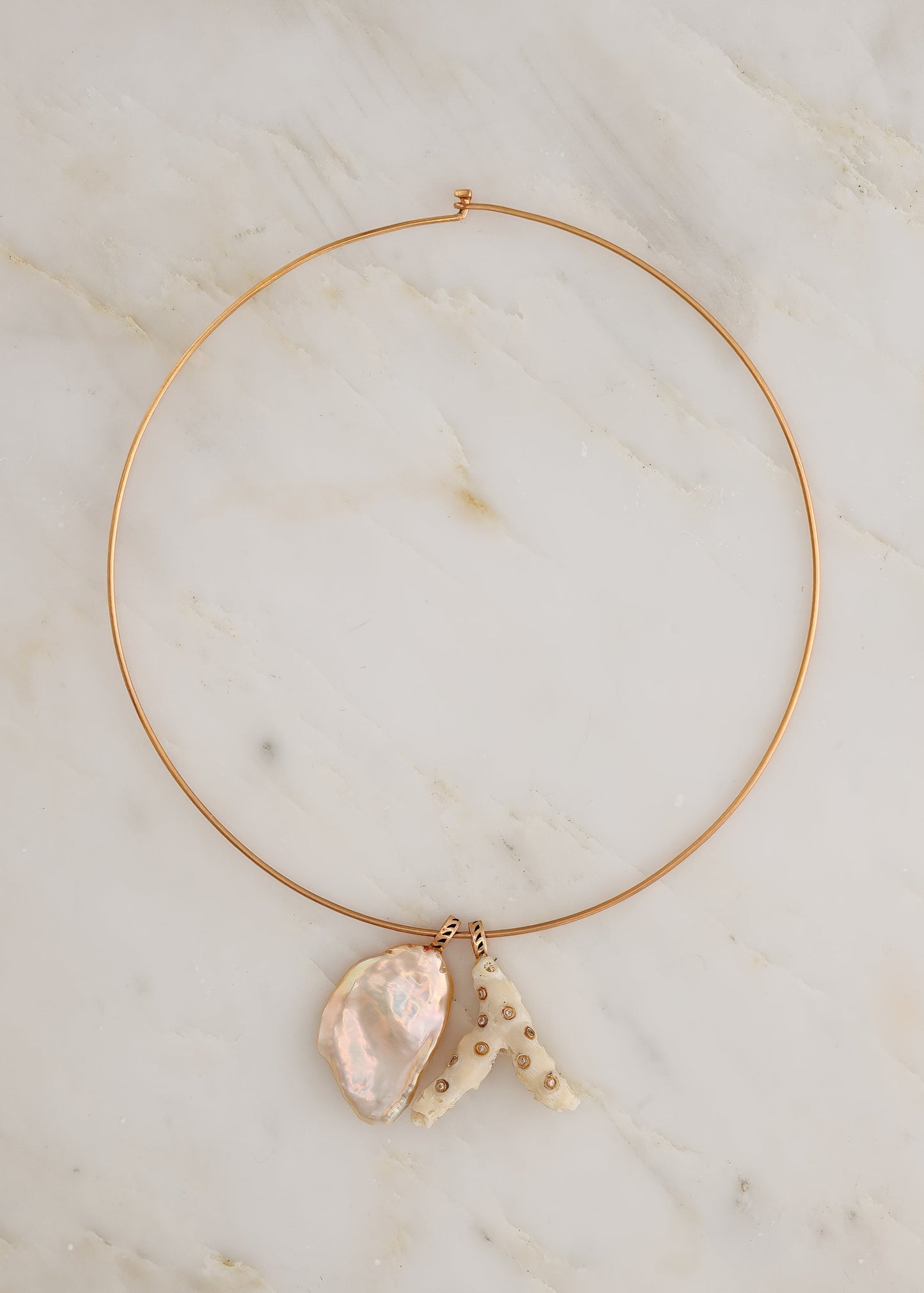 Dezso fine jewelry 18k rose gold Grande Pearl Charm