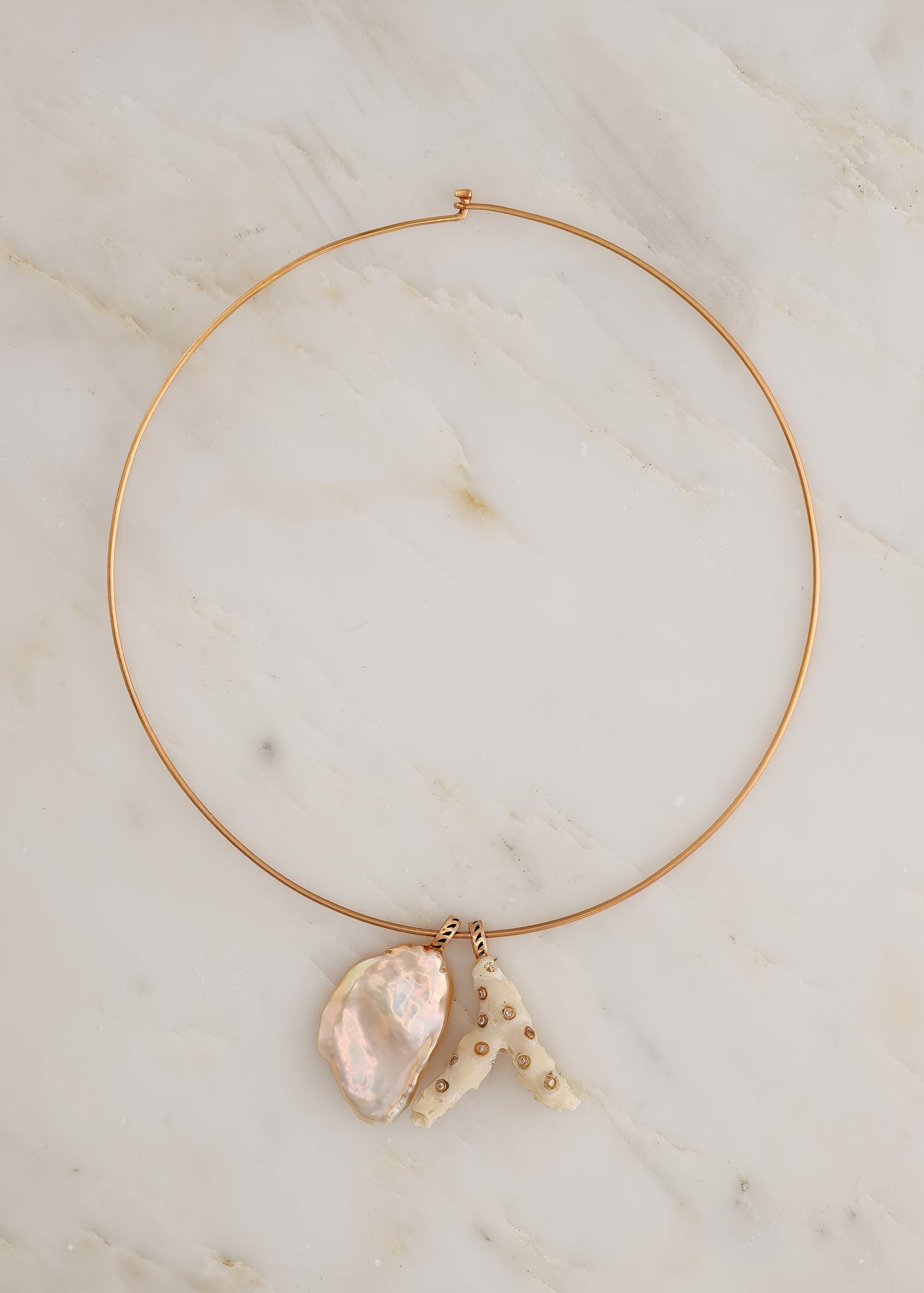 Dezso fine jewelry 18k rose gold Grande Pearl Charm