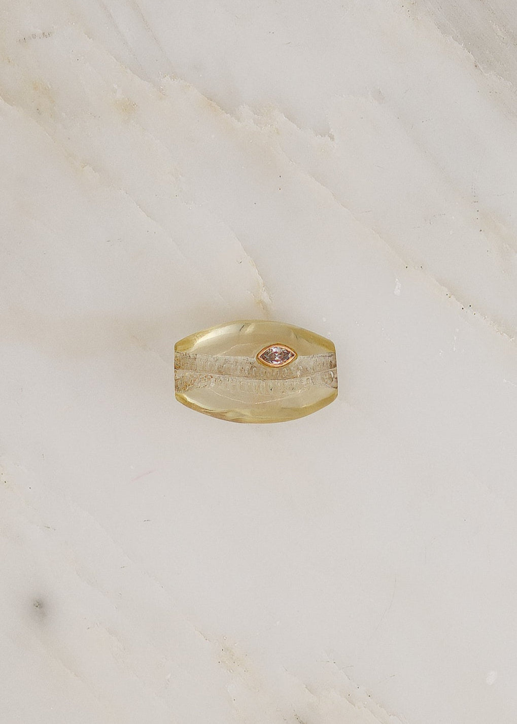 Dezso fine jewelry 18k rose gold Lemon Quartz Cowry Bead with Diamond