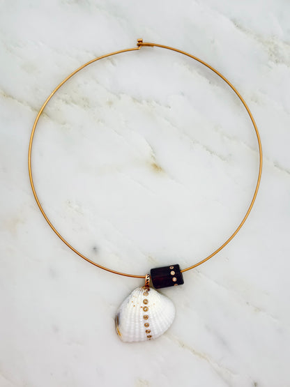 Dezso fine jewelry 18k rose gold wave wire necklace with charms